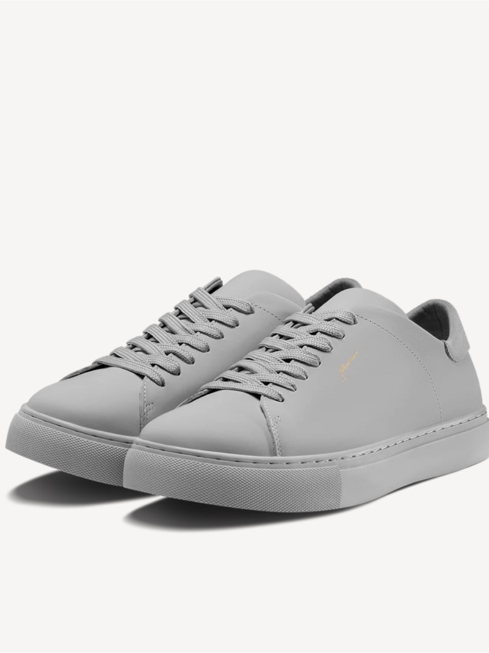 Giovvani Men's The Lorenzo Leather Sneaker in the "All Grey" colorway
